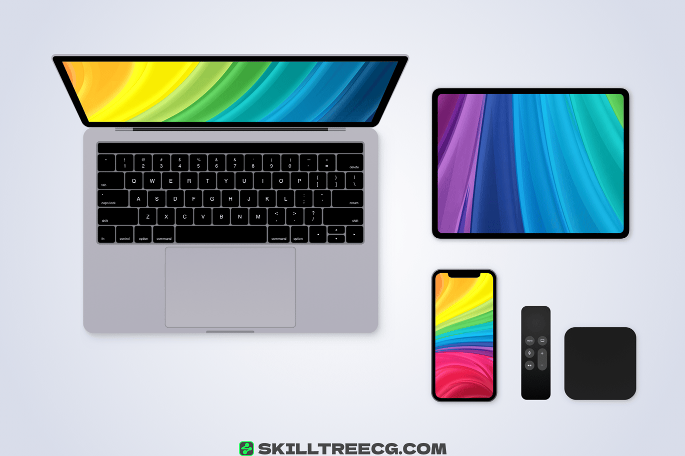 图片[2]-Apple Mobile Devices top view – 2 Sketch Mockups（036605）-技能树